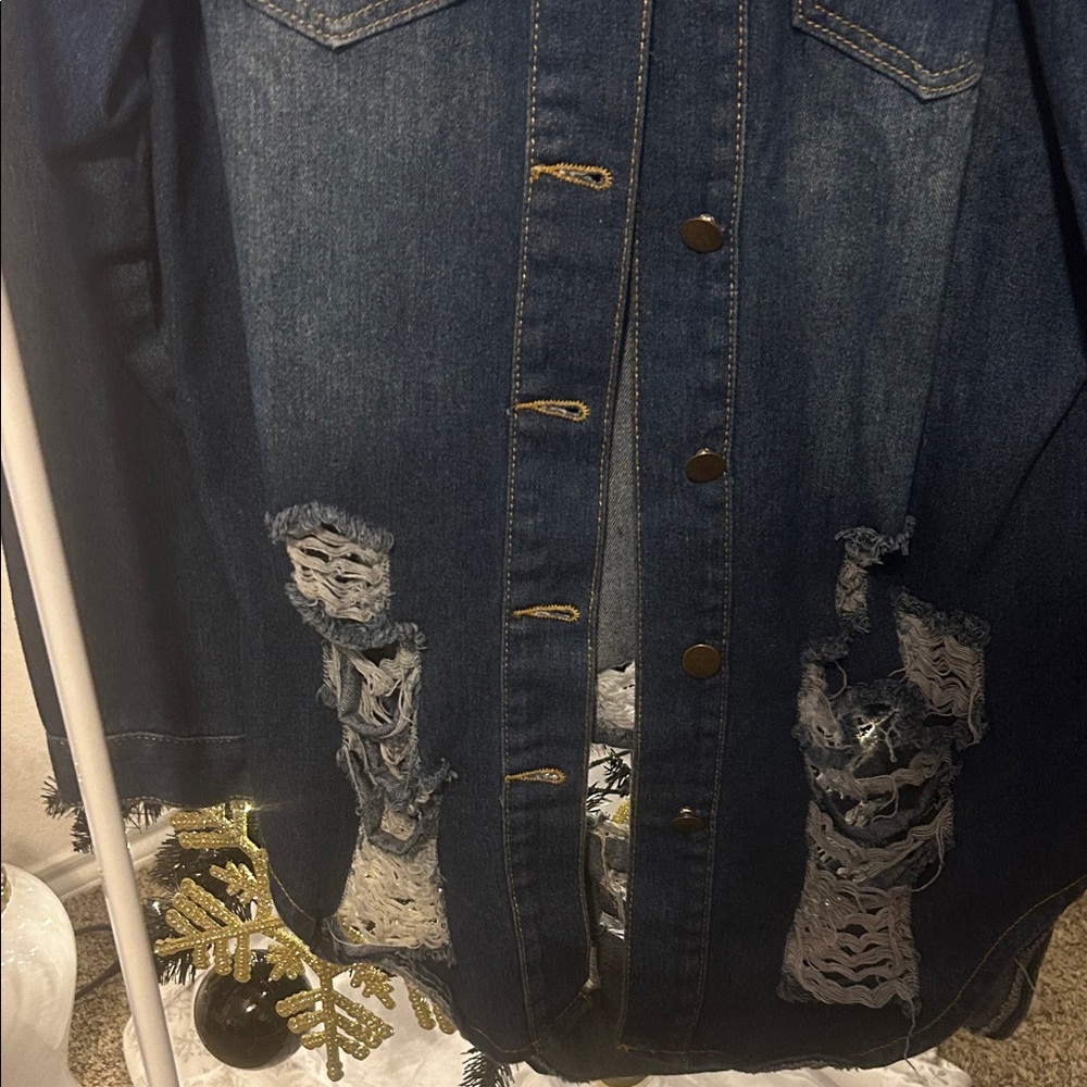 Distressed Denim Jacket - Picture 3 of 4